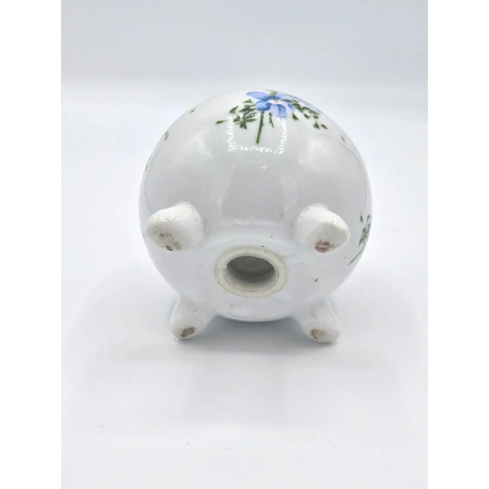 Charming Vintage Porcelain Pomander/Potpourri Holder‎ with Blue Flowers